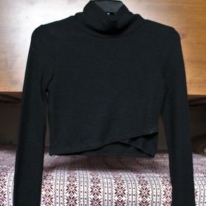 URBAN OUTFITTERS Black Ribbed Mock Neck Size S NEW